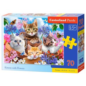 PUZZLE 70 KITTENS WITH FLOWERS